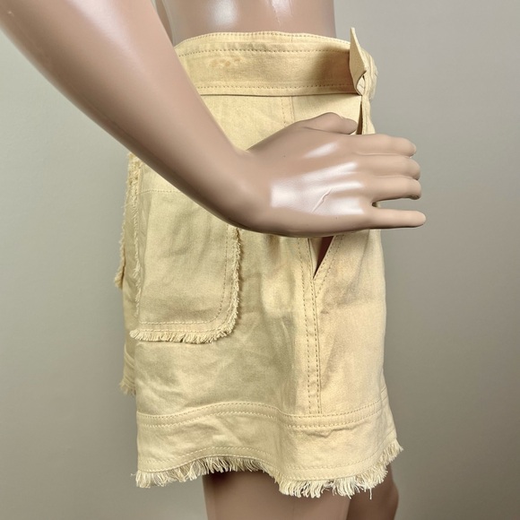 NEW JONATHAN SIMKHAI REVOLVE BEIGE HIGH-WAISTED SHORTS - Picture 5 of 11